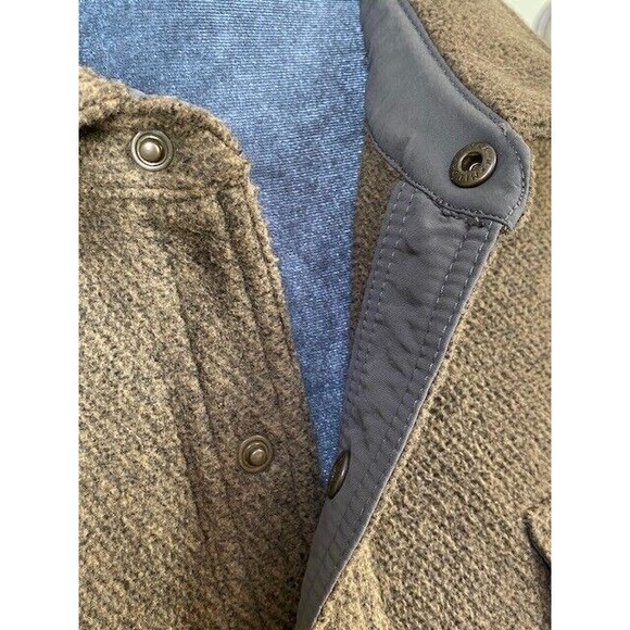 LL Bean Shirt Jacket Sz XL Brown Overshirt Allagash Fleece Shacket Elbow Patches - Picture 5 of 12